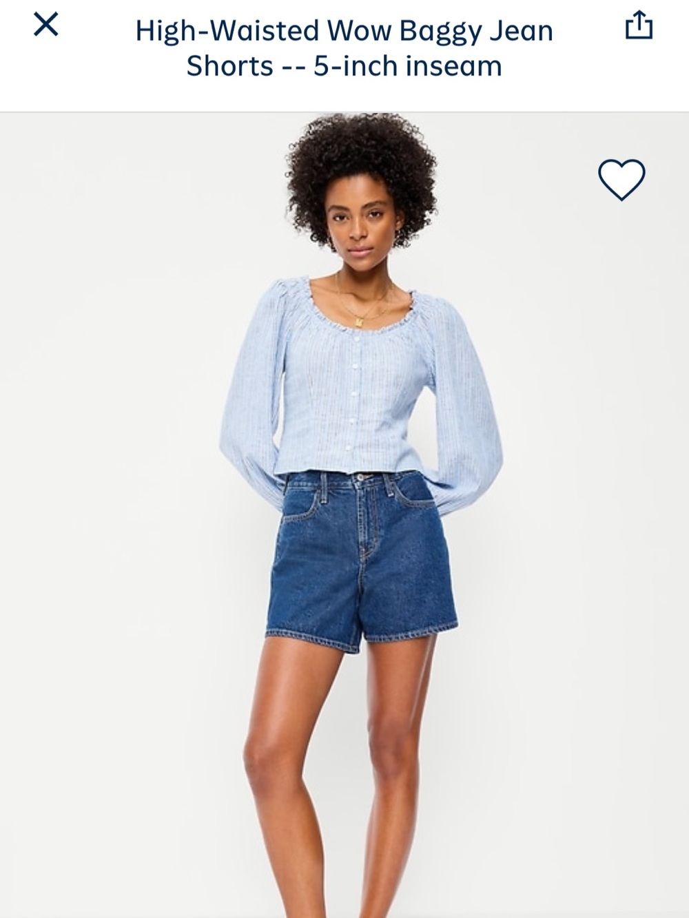 NWOT High-Rise Dark Blue Denim Jean Shorts